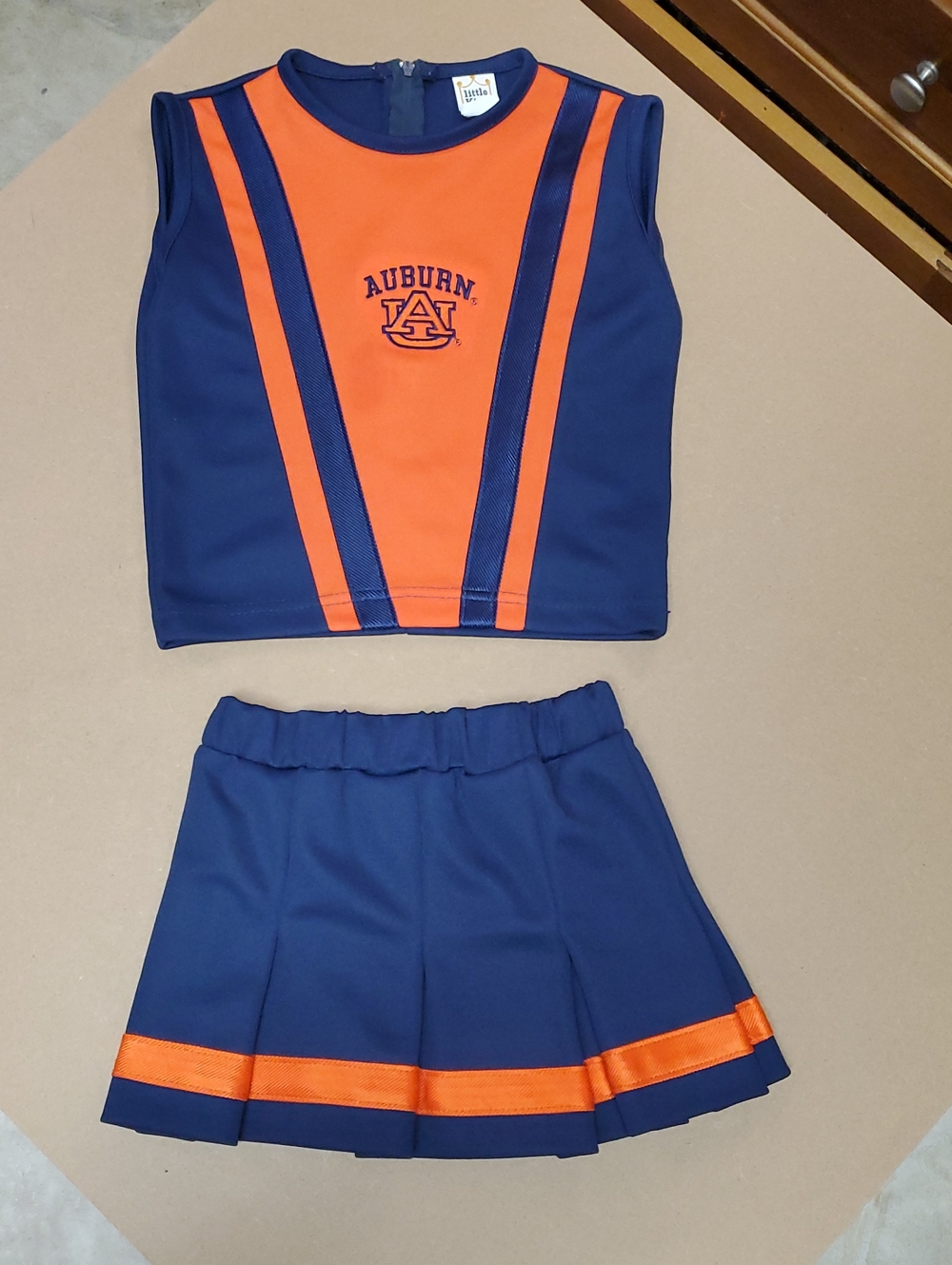 Vintage Auburn Tigers Navy and Orange Two-Piece Cheerleader Set
